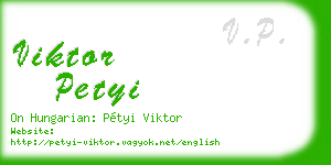 viktor petyi business card