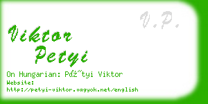 viktor petyi business card